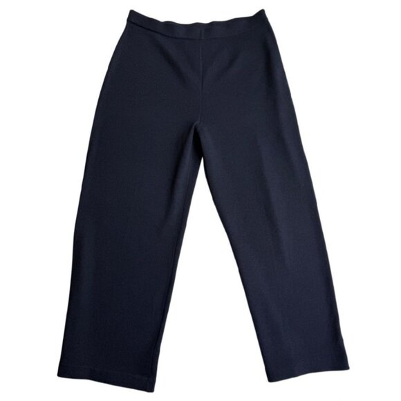 St  John Collection Marie Gray Navy Blue Knit Pants 16 Wool & Rayon Comfortable! - Picture 1 of 5